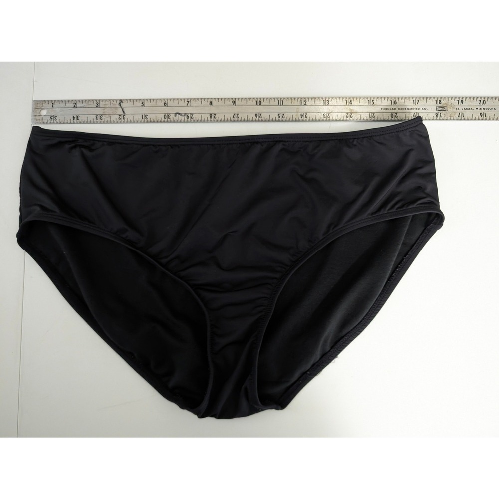 Apt. 9 Womens Black Mid Rise Bikini Swim Bottoms Size 1X Solid Basic Classic